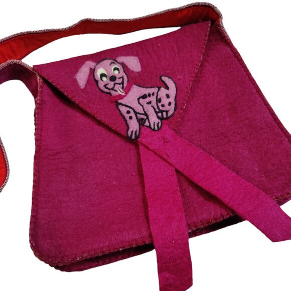Handmade Purple Felted Wool Purse Dalmation Dog Puppy Shoulder Bag - Picture 2 of 7